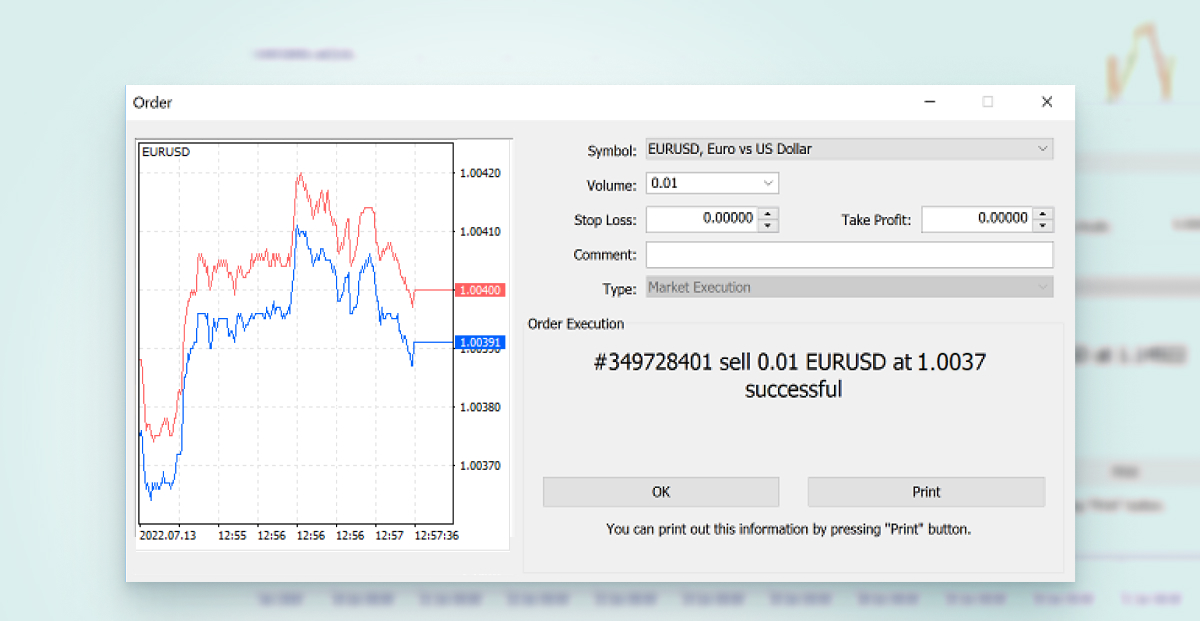 Membuka order di MetaTrader